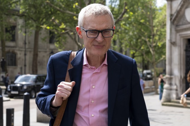 Jeremy Vine standing outside the Royal Courts of Justice.