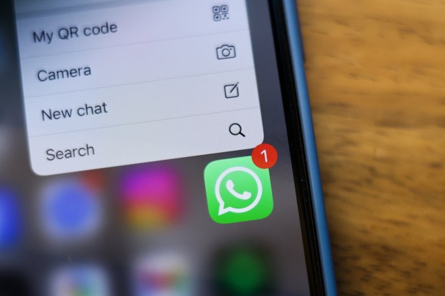 WhatsApp icon is seen displayed on a phone screen in Krakow, Poland on April 1, 2025. (Photo by Jakub Porzycki/NurPhoto via Getty Images)