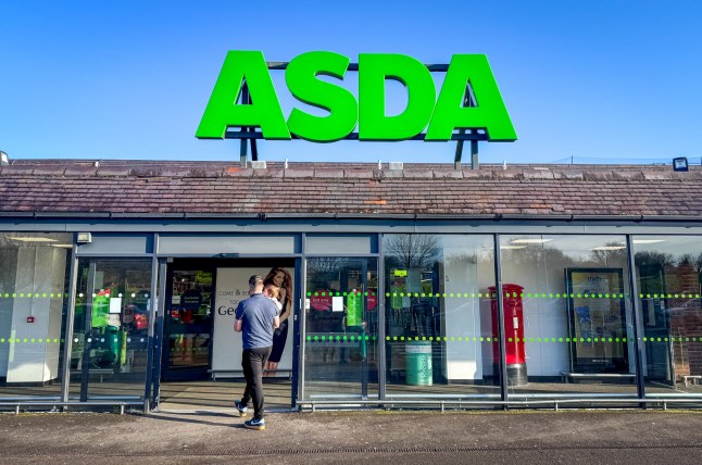 BRISTOL, UNITED KINGDOM - FEBRUARY 25: The Asda logo is displayed outside a branch of the supermarket retailer Asda on February 26, 2025 in Bristol, England.The British retailer, founded in 1949, is one of the largest market leaders of groceries in the UK. (Photo by Anna Barclay/Getty Images)