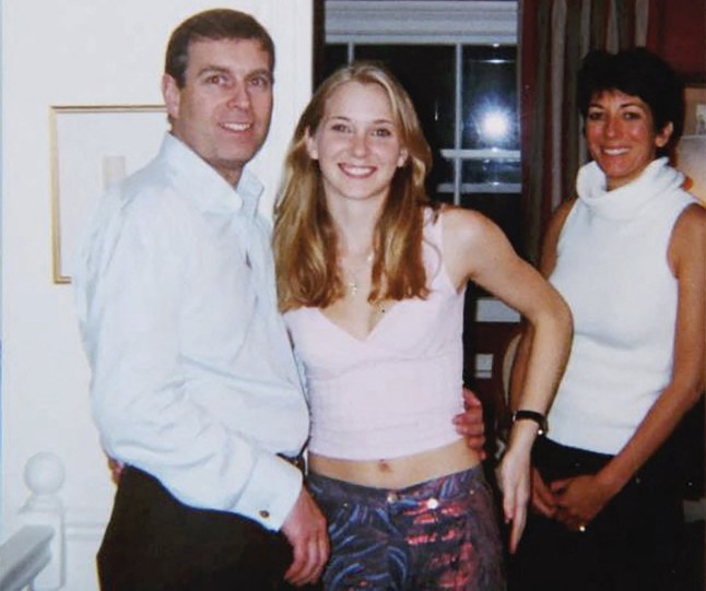 An undated handout photo taken at an undisclosed location and released on August 9, 2021 by the United States District Couty for the Southern District of New York shows (L-R) Prince Andrew, Virginia Giuffre, and Ghislaine Maxwell posing for a photo. Virginia Giuffre, who accused disgraced US financier Jeffrey Epstein and Britain's Prince Andrew of sexual abuse, has taken her own life at her home in Australia, her family said on April 26, 2025.