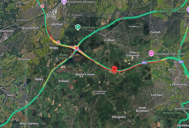 Traffic has been held on the M25 anti-clockwise between J11 #Ottershaw & J10 #Wisley following a collision involving a motorbike.