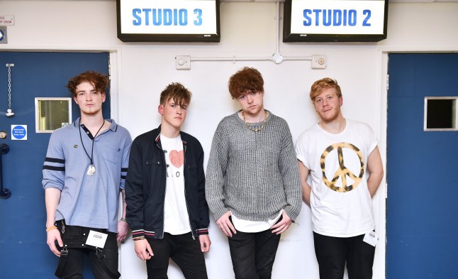 Members Kris Leonard, River Reeves, Tomas Lowe and Jack Dakin of the rock band, Viola Beach, strike a pose. DSC_0044.JPG