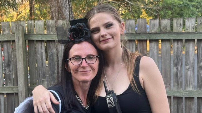 Pheobe Bishop with her mum.