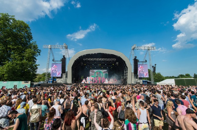 LONDON, ENGLAND - JUNE 03: General view of the main stage at Mighty Hoopla festival at Brockwell Park on June 3, 2018 in London, England. (Photo by Joseph Okpako/WireImage)