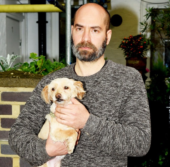 Kevin with his dog.