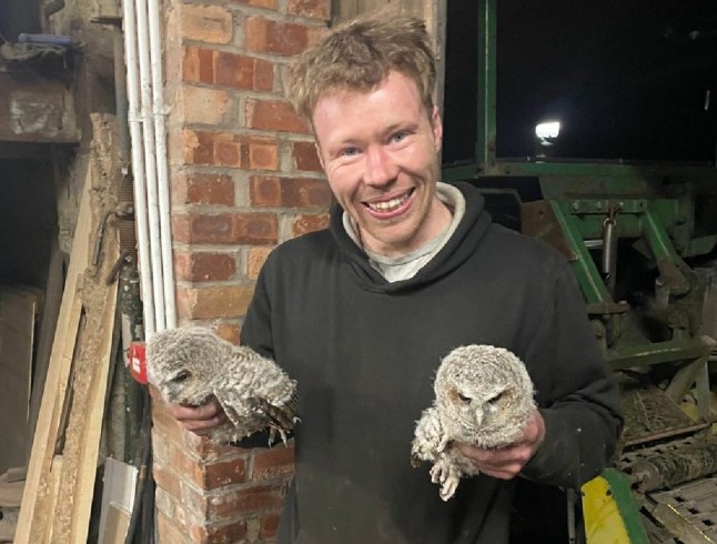 Undated handout photo issued by the Crown Prosecution Service (CPS) of Adam Carruthers holding two owls. Former friends Daniel Graham and Adam Carruthers are on trial for cutting down the Sycamore Gap tree. Issue date: Friday May 2, 2025. PA Photo. See PA story COURTS SycamoreGap. Photo credit should read: CPS/PA Wire NOTE TO EDITORS: This handout photo may only be used in for editorial reporting purposes for the contemporaneous illustration of events, things or the people in the image or facts mentioned in the caption. Reuse of the picture may require further permission from the copyright holder.