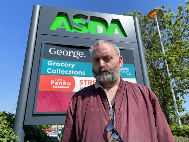 Alan Bray outside ASDA Totton, Hants.