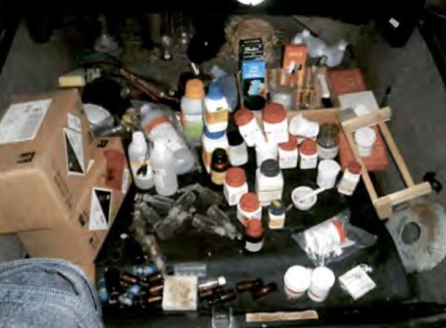 Officers destroyed chemicals found at the lair them without testing, but suspect kidnap chemicals chloroform or ether could have been present