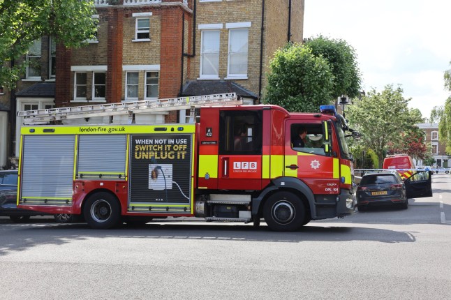 UNITED KINGDOM, London 12 May 2025: Police and emergency services are seen attending the street of UK Prime Minister Keir Starmer?s residential home. Countess Street is currently cordoned off with police tape and being attended to by police and London Fire Brigade. The reason is currently unknown. Credit: Toby Shepheard / Story Picture Agency