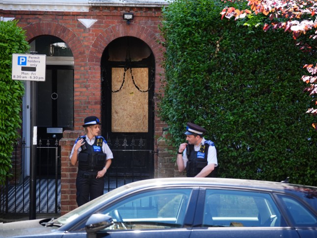 NOTE: FOR REASONS OF SECURITY HOUSE NUMBERS HAVE BEEN BLURRED BY THE PA PICTURE DESK A view of the entrance to Sir Keir Starmer's house in Kentish Town, north London after a suspected arson attack. Emergency services were called to blazes at the doors of two homes in north London within 24 hours of each other - one just after 1.30am on Monday and the other on Sunday - and a 21-year-old man has been arrested over suspected arson attacks on the properties, which are linked to Sir Keir Starmer. Picture date: Tuesday May 13, 2025. PA Photo. See PA story POLICE KentishTown. Photo credit should read: James Manning/PA Wire