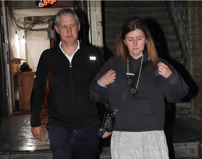 The father, Niel Culley and his sister Kerrie Culley (Bella???s aunt) leave the office of the public defender???s office in Tbilisi, Georgia, after meeting the lawyer representing the County Durham teenager and British drugs suspect Bella May Culley, 18. See Andy Jehring Story