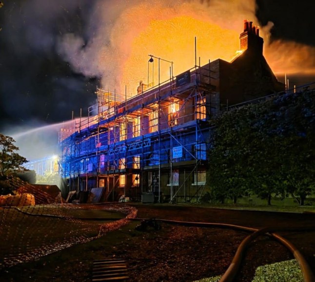 Hollybush House on fire on the Millionaires' Row in Barnet, north London.