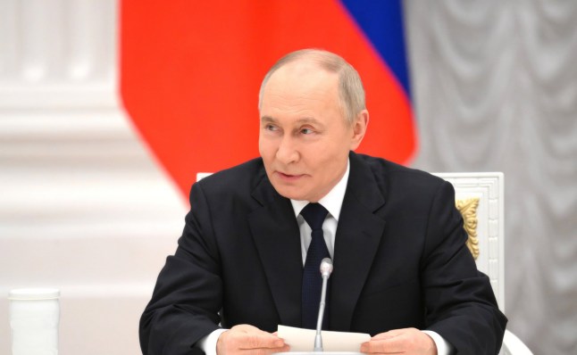 Mandatory Credit: Photo by Grigory Sysoev/Kremlin Pool/Planet Pix via ZUMA Press Wire/Shutterstock (15321672f) Russian President Vladimir Putin delivers remarks during a meeting with the Russian business community to celebrate Entrepreneurship Day at the Grand Kremlin Palace, May 26, 2025 in Moscow, Russia. Russian President Putin Chairs Meeting With Business Leaders, Moscow, Moscow Oblast, Russia - 26 May 2025