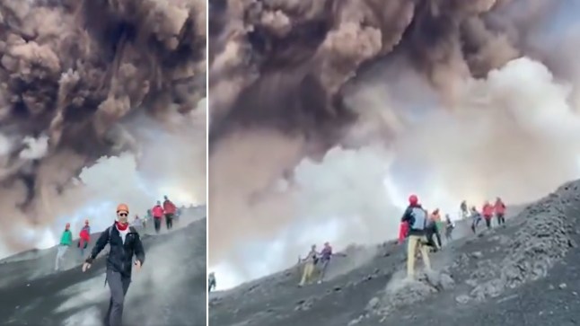 Mount Etna erupts dramatically sending tourists running for their lives post thumbnail image