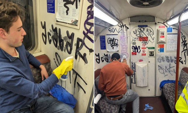 Tube graffiti commuters take it into own hands