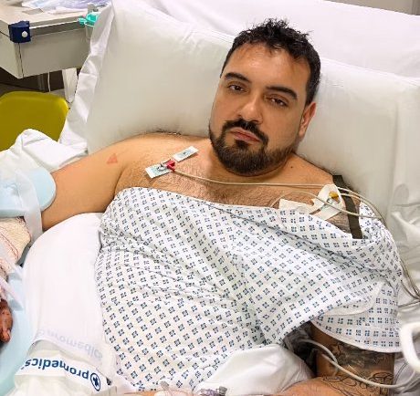 Hero father, 35, who 'shielded his wife and four-year-old daughter from sword-wielding killer' is reunited with his girl in hospital