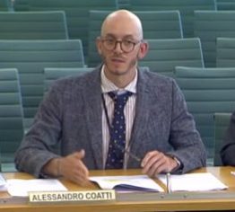 Alessandro Coatti (left) was among Royal Society of Biology representatives who appeared before Parliament in June 2022