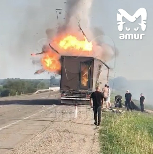 Uncleared grabs Ukraine-Russia drone explosion. No credit