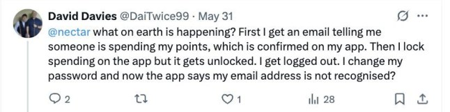 Nectar points stolen