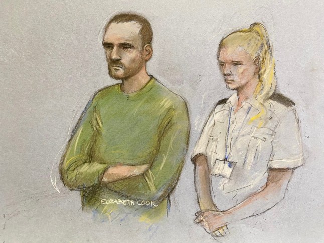 Court artist drawing by Elizabeth Cook of Marcus Arduini Monzo appearing at the Old Bailey, London, charged with the murder of 14-year-old Daniel Anjorin. The teenager was fatally injured as he walked to school in Hainault, north east London. Picture date: Wednesday June 4, 2025. PA Photo. See PA story COURTS Hainault. Photo credit should read: Elizabeth Cook/PA Wire