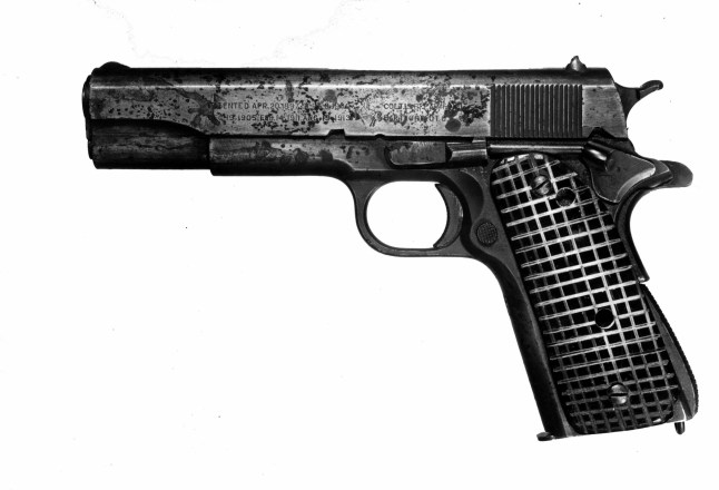 Muriel Drinkwater Murder. A picture of the gun police believe was used. 7th July 1946. (Photo by Daily Mirror/Mirrorpix/Mirrorpix via Getty Images)
