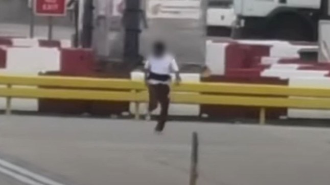 Shocking moment man is chased across taxiway at Heathrow Airport near moving aircraft before being arrested