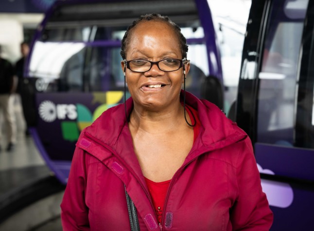 Caroline, who came to try the IFS Cloud Cable Car chatty cabin initiative.
