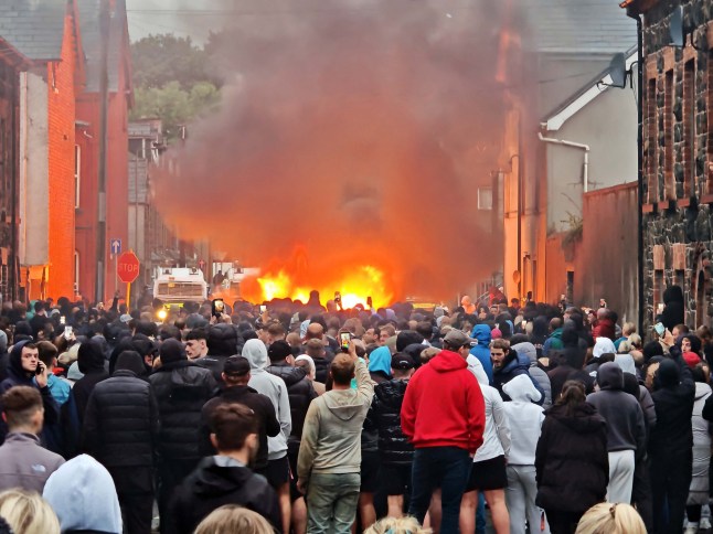 PACEMAKER BELFAST. 09/06/2025 Police are dealing with public disorder in Ballymena town centre this evening (Monday 9th June). A number of missiles have been thrown towards police with damage reported to a number of properties. Officers are advising motorists and pedestrians to avoid the Clonavon Road area until further notice. It follows a protest in the area earlier this evening. Officers are in attendance to ensure the safety of everyone involved. They will remain in the area tonight to continue to monitor the situation. Chief Superintendent Sue Steen said: ???We are urging everyone to remain calm and to act responsibly. Violence and disorder will only place people at greater risk. Our priority is to keep the community safe, and I would appeal to everyone to work with us to bring calm to the area as quickly as possible.???