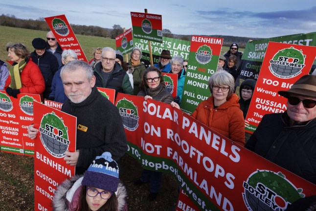 Campaigners led by SBW chair, Prof Alex Rogers. A campaign group fighting to block Britain's biggest solar project has accused the government of 'hate speech' after being dubbed NIMBYs. Save Botley West has formed to block an ??800M solar farm covering almost 3,500 acres of land across Botley, Woodstock and Kidlington. If approved would become the largest in Europe - and equivelant in size to Heathrow Airport. Last week the group called on King Charles III to intervene on the grounds of an act from the early 18th century. And now the chairman of the Save Botley West group Professor Alex Rogers has hit out at Labour government use of the term NIMBY - accusing them of 'hate speech.'