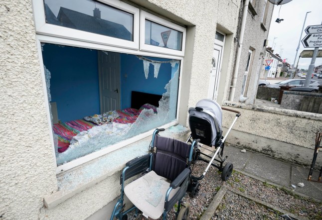 An abandoned house on Queen Street following a second night of violence in Ballymena, during a protest over an alleged sexual assault in the Co Antrim town. Multiple cars and properties were set on fire in Ballymena while rioters hurled petrol bombs, fireworks and masonry at police officers. Picture date: Wednesday June 11, 2025. PA Photo. Photo credit should read: Niall Carson/PA Wire