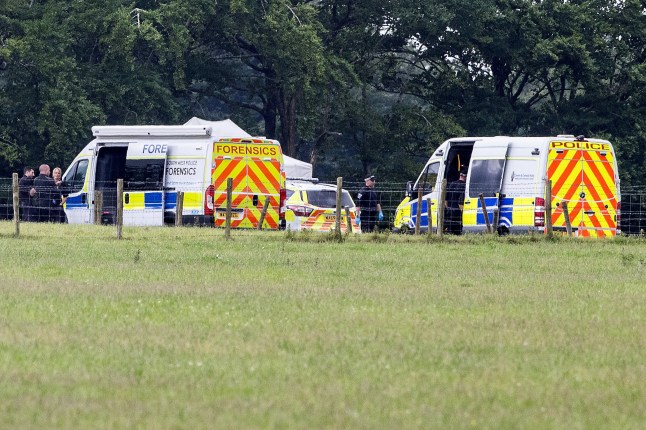 Forensic team at the airfield in Devon