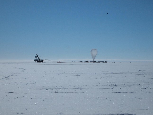 Mysterious radio pulses coming from below the Antarctic ice ANITA was placed in Antarctica because there is little chance of interference from other signals. To capture the emission signals, the balloon-borne radio detector is sent to fly over stretches of ice, capturing what are called ice showers. Credit: Stephanie Wissel / Penn State.