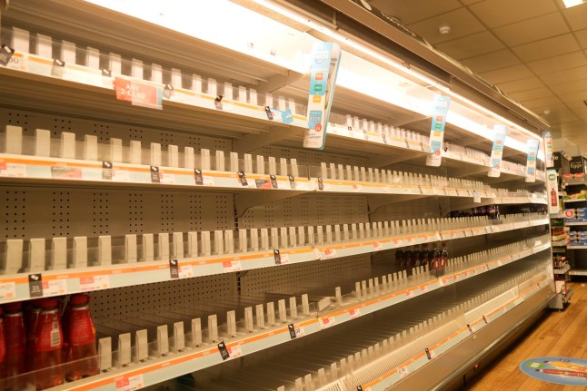 Empty shelves in the branch of the Co-op in Manchester following the major cyber attack. The Manchester-based group said it is working closely with suppliers to restock its stores after the hack caused significant disruption across its retail chain and led to bare shelves in many of its shops. Picture date: Friday May 16, 2025. PA Photo. Photo credit should read: Danny Lawson/PA Wire