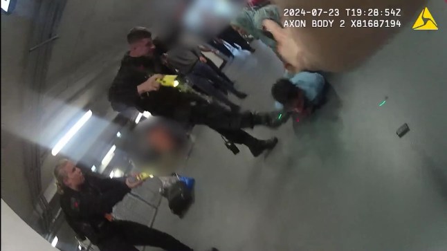 CPS released footage of the incident involving police officers and Mohammed Fahir Amaaz, 20, and Muhammad Amaad at Manchester airport