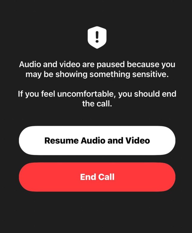 FaceTime warning