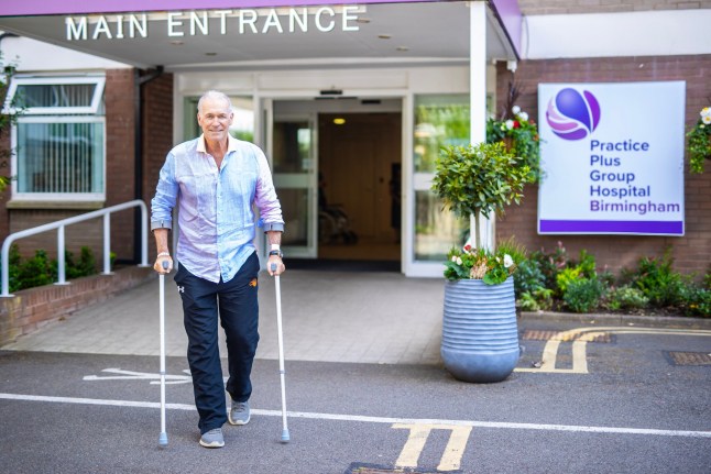 Dr Hilary Jones leaves the Practice Plus Group Hospital in Birmingham after his hip replacement surgery. TV doctor Hilary Jones went on a 360-mile round trip for surgery ??? to bypass his local NHS waiting list. The popular GP, 72, from Kent, underwent a second hip replacement in a hospital in Birmingham, 180 miles from home, to reduce his waiting time for treatment. Now, he is speaking out about his own surgery to show others awaiting treatment that they can also fast-track themselves if they???re happy to travel.He took advantage of NHS Patient Choice after discovering a hospital that had almost no waiting list in the middle of the country. Photo released 13/07/2025