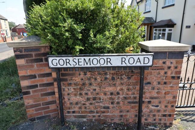 Gorsemoor Road in Cannock in Staffordshire is melting down in the heatwave. The highways authority has temporarily closed the road, and has been out on Saturday to treat it . Photo released 13/07/2025