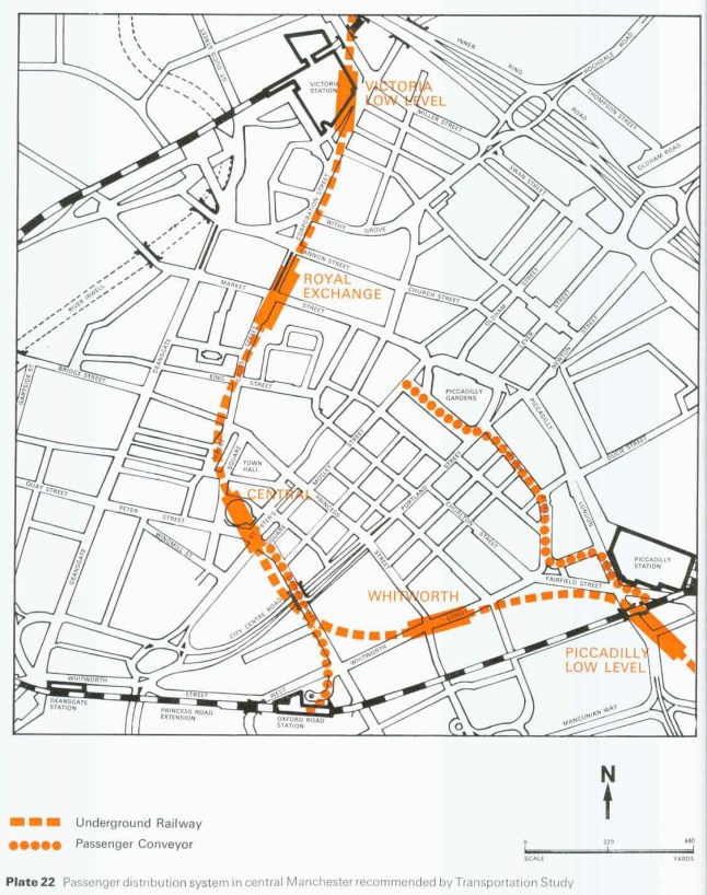 Proposed route for the Manchester Picc-Vic underground system. http://www.metromapsoftheworld.com/PipeDreams/PiccVic/