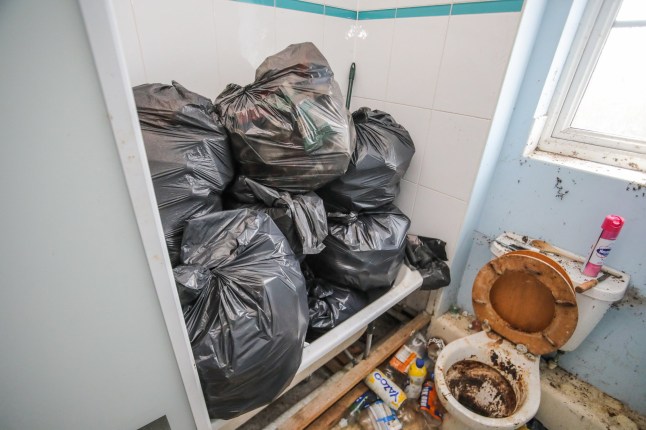 ONLINE EMBARGO 14.00 BST, 14/07/25 Chris Considine's flat in Nuneaton, Warwickshire on July 9 2025. Two landlords cleaning their property were left disgusted to find a nightmare tenant left over 3,000 beer cans full of urine and bags of human faeces dumped in their flat after only paying one week's rent.Sandra Considine, 58, and her husband Chris, 70, decided to rent out the two-bedroom flat to a friend in need for just ??30-a-week in 2018.But the couple from Nuneaton, Warwickshire, claim the unnamed tenant went silent just weeks into the lease before he blocked access to the property for seven years. The landlords shared a shocking video showing the squalid state of the flat they bought for their daughter after regaining access just last month. Photo released 14/07/2025