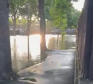 Burst water main Bermondsey.