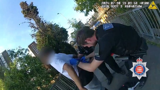 Grabs showing disorder between two grabs in Southend which led to one being stabbed Credit: Essex Police