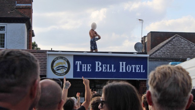 Protest outside the Bell Hotel, Epping. 13.07.2025 (Picture: Callum Barker/Facebook)