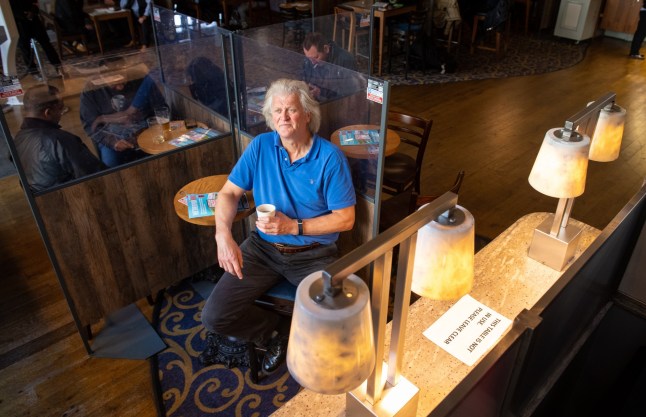 Founder and Chairman of JD Wetherspoon, Tim Martin, following a press conference in the Hamilton Hall pub, in central London, on publication of the pub chain's full year results.
