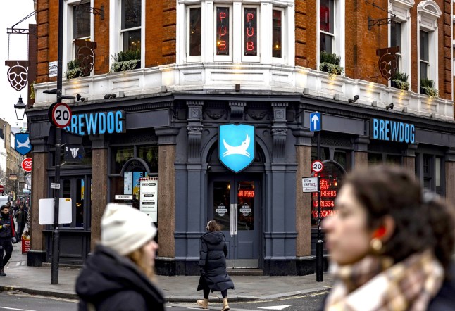 A bar, operated by Brewdog Plc, in London, UK, on Tuesday, Jan. 21, 2025. UK retail sales??posted a surprise fall around last month's crucial Christmas period in a fresh setback for the??Labour??government's hopes of reviving economic growth. Photographer: Carlos Jasso/Bloomberg via Getty Images