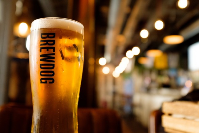 Edinburgh Scotland: 9th June 2022: An ice cold brewdog beer in a bar with copy space; Shutterstock ID 2244649261; purchase_order: -; job: -; client: -; other: -