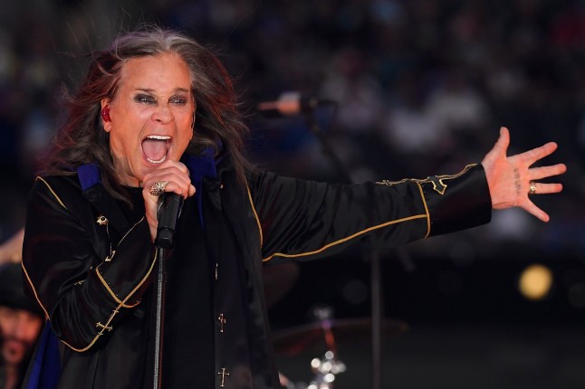 Ozzy Osbourne performing on stage
