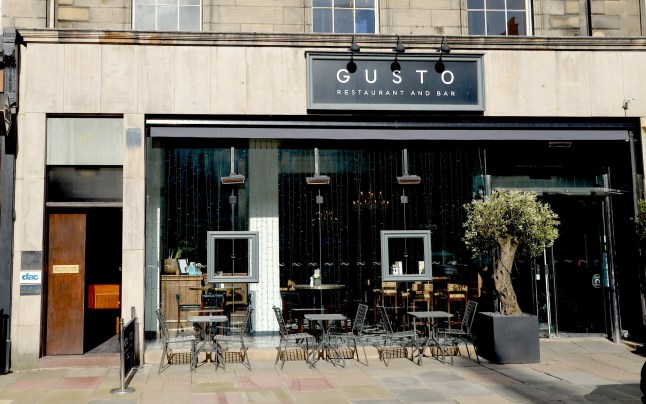Exterior of Gusto, Italian restaurant on George street Edinburgh, popular eatery in the city centre, Edinburgh Scotland UK. March 2018; Shutterstock ID 1044773317; purchase_order: -; job: -; client: -; other: -