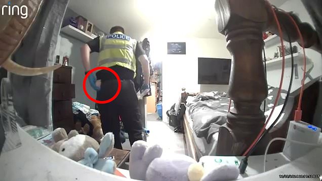 Police officer snatches underwear on Ring camera