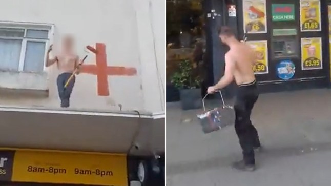 Officers are investigating reports of criminal damage and a racially aggravated incident in Basildon (Pictures: X)