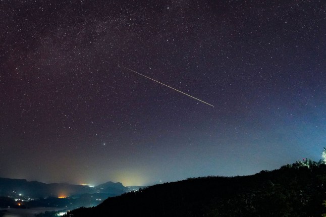 Mandatory Credit: Photo by Thilina Kaluthotage/NurPhoto/Shutterstock (14620510a) A huge Perseid meteor is being seen over the night sky in Haputale, Sri Lanka, on August 4, 2024. All night, I am setting up my camera on the hotel balcony, and I am able to capture a huge Perseid meteor. The Perseids meteor shower is an annual celestial event that is occurring every August, typically peaking around the 12th to 14th. Originating from the debris of the Swift-Tuttle comet, the Perseids are known for their bright, fast-moving meteors. Observers are often seeing up to 60-100 meteors per hour under dark skies, making it one of the most popular and spectacular meteor showers of the year. The Perseids are also being seen in late July, with the number of visible meteors increasing as the shower is approaching its peak in mid-August. A Huge Perseid Meteor Was Seen Over The Night Sky In Haputale, Sri Lanka - 04 Aug 2024